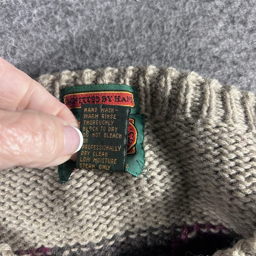 Vintage Boston Traders Sweater Men's Large 80s Geometric Fair Isle Grandpacore - Picture 6 of 6
